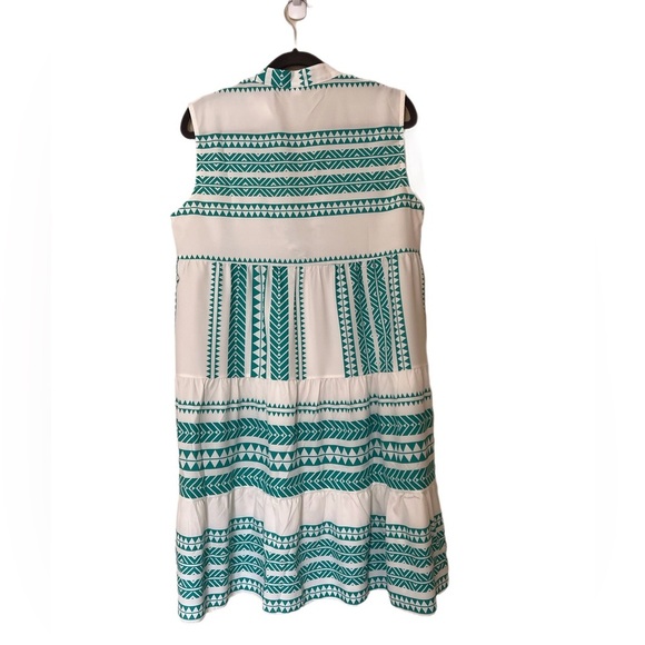 NWOT Sleeveless Turquoise and White Dress Size M - Picture 4 of 8